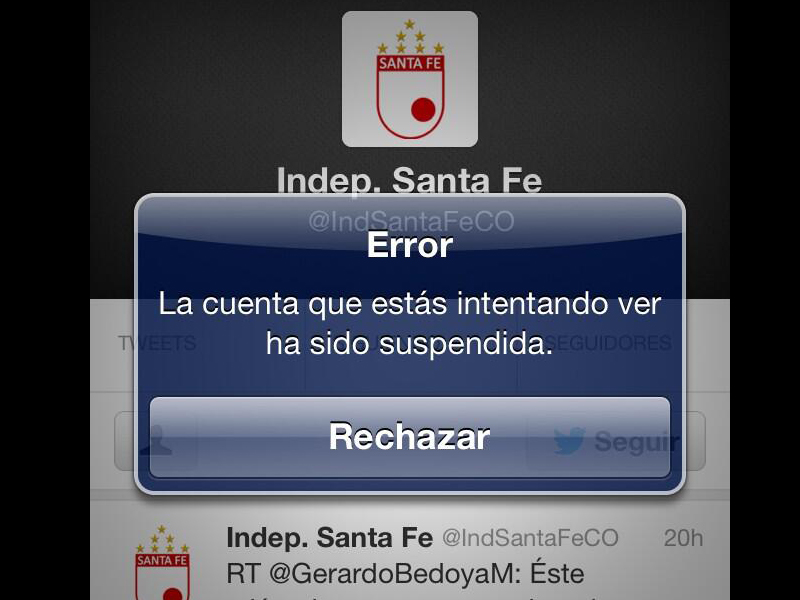 La ‘novela’ de Independiente Santa Fe y su cuenta de Twitter